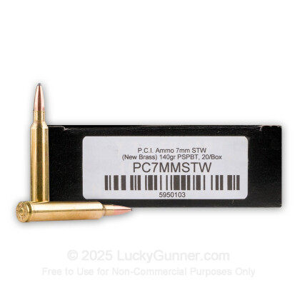 Large image of Cheap 7mm STW Ammo For Sale - 140 Grain PSP BT Ammunition in Stock by PCI - 20 Rounds