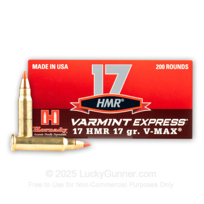 Large image of Cheap 17 HMR Ammo For Sale - 17 gr V-MAX - Hornady Varmint Express Ammunition In Stock - 200 Rounds