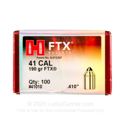 Large image of Bulk 41 Mag (.410") Bullets for Sale - 190 Grain FTX Bullets in Stock by Hornady - 100