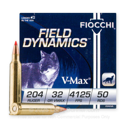 Large image of 204 Ruger Ammo In Stock  - 32 gr V-MAX - Fiocchi 204 Ruger Ammunition For Sale Online