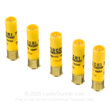 Large image of Premium 20 Gauge Ammo For Sale - 3” 1-1/4oz. #7.5 Shot Ammunition in Stock by Fiocchi Golden Pheasant - 25 Rounds