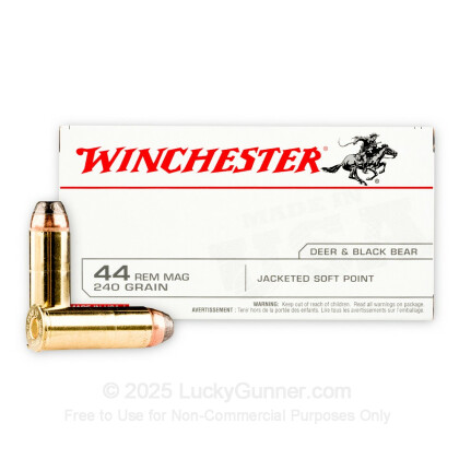 Large image of Bulk 44 Magnum Ammo For Sale - 240 gr JSP Winchester Ammunition In Stock - 500 Rounds