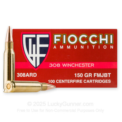 Large image of Bulk 308 Ammo For Sale - 150 Grain FMJBT Ammunition in Stock by Fiocchi - 500 Rounds