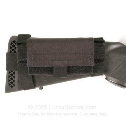 Large image of Buttstock Shell Holder with Lid - Universal Shotgun 5 Round - Fixed Stock - Blackhawk - Black For Sale