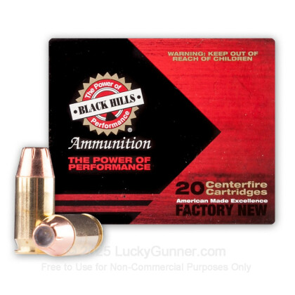 Large image of Premium 45 ACP Ammo For Sale - 185 Grain JHP Ammunition in Stock by Black Hills - 20 Rounds
