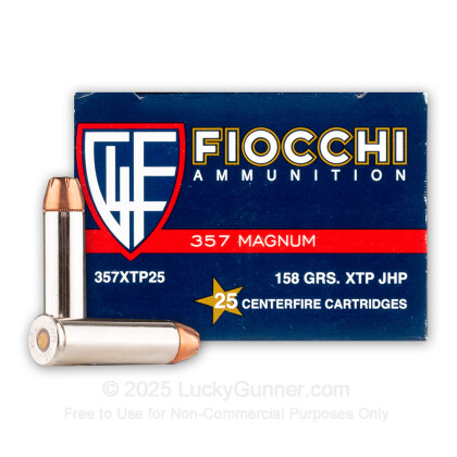 Large image of Cheap Defense 357 Mag Ammo For Sale - 158 gr JHP XTP Fiocchi Ammunition - 25 Rounds