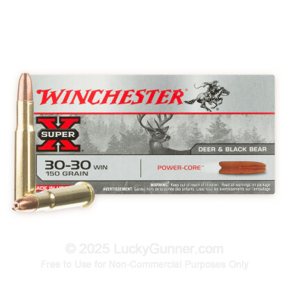 Large image of Premium 30-30 Winchester  Ammo For Sale - 150 Grain HP-BT Ammunition in Stock by Winchester Super Power Core - 20 Rounds