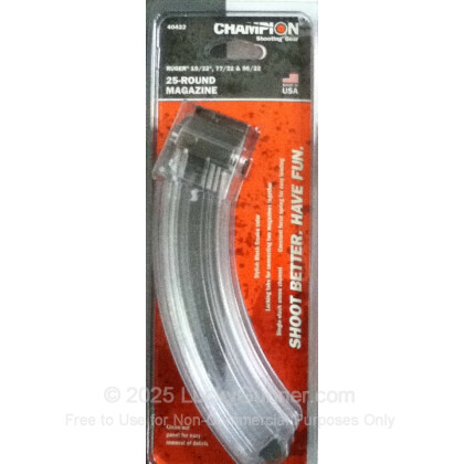 Large image of Champion 10/22 Steel Lips High Capacity Polymer Magazine For Sale - 25 Rounds