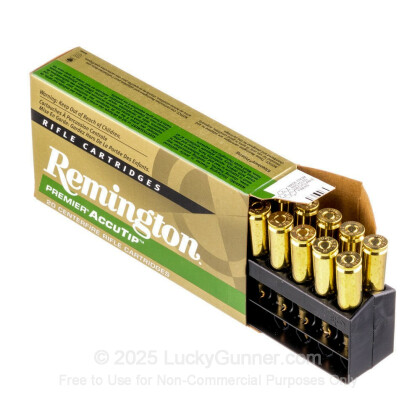 Large image of Premium 243 Win Ammo For Sale - 95 Grain Accutip Polymer Tip Ammunition in Stock by Remington Premier - 20 Rounds