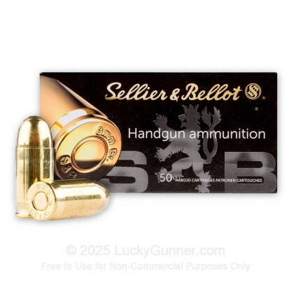 Large image of 380 Auto Ammo In Stock - 92 gr FMJ - 380 ACP Ammunition by Sellier & Bellot For Sale - 50 Rounds