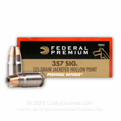 Large image of Defensive 357 Sig Ammo For Sale - 125 gr JHP  - Federal Premium Ammunition In Stock