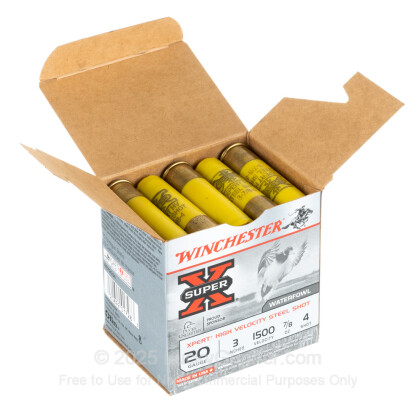Large image of Cheap 20 Gauge Ammo For Sale - 3” 7/8oz. #4 Steel Shot Ammunition in Stock by Winchester Super-X - 100 Rounds