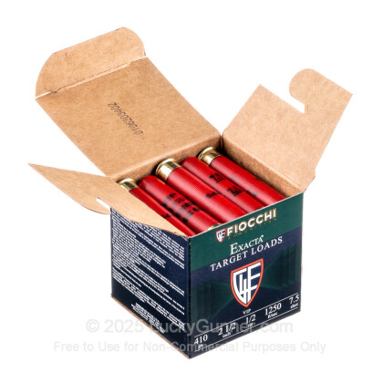 Large image of Cheap 410 Bore Ammo For Sale - 2-1/2" 1/2 oz. #7.5 Shot Ammunition in Stock by Fiocchi Exacta Target Loads - 25 Rounds