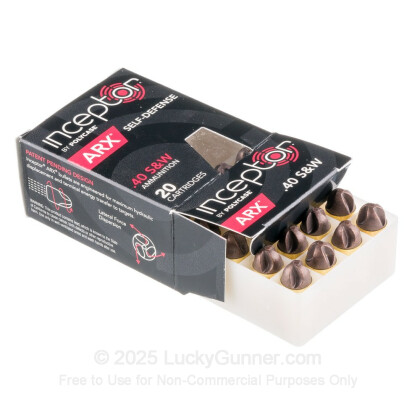 Large image of Premium 40 S&W Ammo For Sale - 97 Grain Lead-Free ARX Ammunition in Stock by PolyCase Inceptor - 20 Rounds