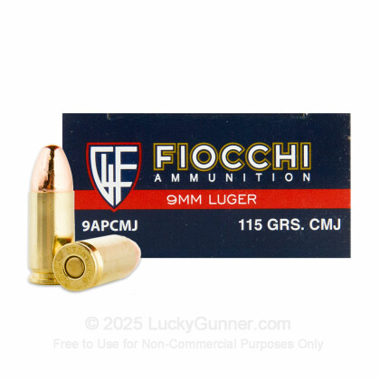 Large image of Bulk 9mm - 115 gr CMJ - Fiocchi - 1000 Rounds For Sale Online