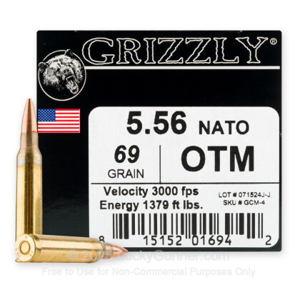 Image 1 of Grizzly Ammo 5.56x45mm Ammo