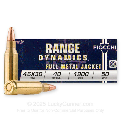 Large image of Cheap HK 4.6x30 Ammo For Sale - 40 Grain FMJ Ammunition in Stock by Fiocchi - 50 Rounds