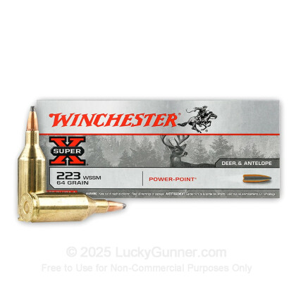 Large image of Cheap .223 WSSM Ammo For Sale - 64 Grain Power Point Ammunition in Stock by Winchester Super-X - 20 Rounds