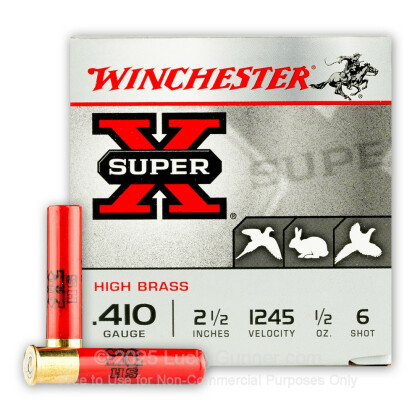 Large image of 410 Bore Ammo - Winchester Upland & Small Game 2-1/2" #6 Shot - 25 Rounds