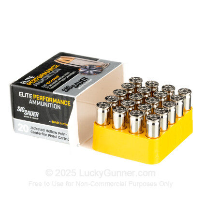 Large image of Premium 38 Super +P Ammo For Sale - 125 Grain JHP Ammunition in Stock by SIG Sauer V-Crown - 20 Rounds