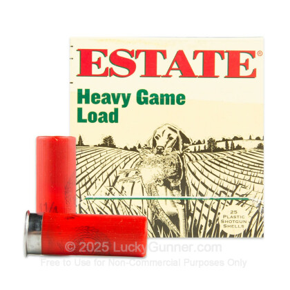 Large image of Bulk 12 Gauge Ammo For Sale - 2-3/4" 3-1/4 Dram 1-1/4 oz. #6 Shot Ammunition in Stock by Estate Heavy Game Load - 250 Rounds