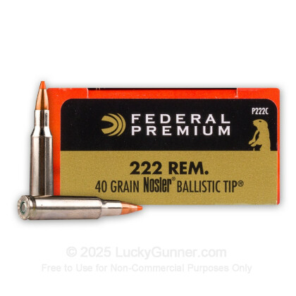 Large image of 222 Rem Premium Varmint Ammo For Sale - 50 gr Nosler Ballistic Tip - Federal Premium Ammo Online