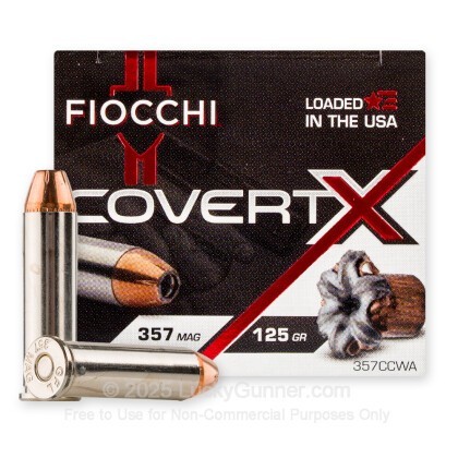 Large image of Fiocchi CovertX 357 Mag Ammo For Sale - 125 Grain JHP - 20 Rounds
