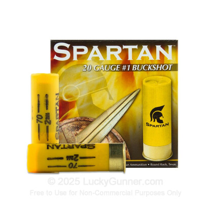 Large image of Cheap 20 ga Buckshot Ammo For Sale - 2-3/4" #1 Buck Ammunition by Spartan - 25 Shells