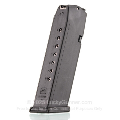 Large image of Premium 40 S&W Magazine For Sale - 10 Round 40 S&W Magazine in Stock by Glock for 40 S&W Glocks - 1 Magazine