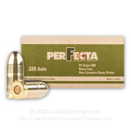 Large image of 380 ACP Ammo - Fiocchi PerFecta 95gr FMJ - 50 Rounds