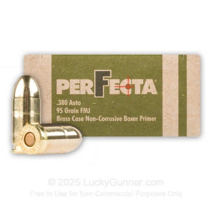 Large image of 380 ACP Ammo - Fiocchi PerFecta 95gr FMJ - 50 Rounds