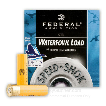 Large image of Cheap 20 Gauge Ammo For Sale - 3" 7/8 oz. #4 Steel Shot Ammunition in Stock by Federal Speed-Shok - 25 Rounds