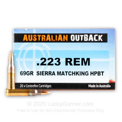 Large image of Cheap 223 Rem - 69 gr Sierra MatchKing HPBT - Australian Outback - 20 Rounds