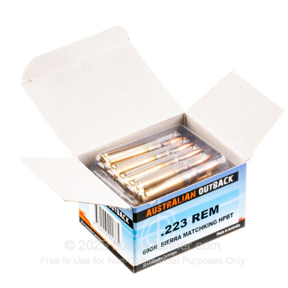 Large image of Cheap 223 Rem - 69 gr Sierra MatchKing HPBT - Australian Outback - 20 Rounds