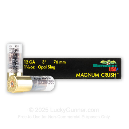 Large image of Premium 12 Gauge Ammo For Sale - 3” 1-1/2oz. Rifled Slug Ammunition in Stock by Brenneke Magnum Crush - 5 Rounds