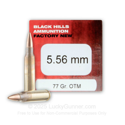 Large image of Bulk 5.56x45 Ammo For Sale - 77 Grain OTM Ammunition in Stock by Black Hills - 500 Rounds