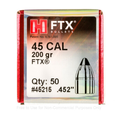 Large image of Bulk 460 S&W Magnum (.452") Bullets for Sale - 200 Grain FTX Bullets in Stock by Hornady - 50
