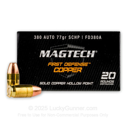 Large image of 380 Auto Defense Ammo In Stock - 77 gr SCHP - 380 ACP Ammunition by Magtech First Defense For Sale - 20 Rounds