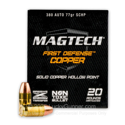 Large image of 380 Auto Defense Ammo In Stock - 77 gr SCHP - 380 ACP Ammunition by Magtech First Defense For Sale - 20 Rounds