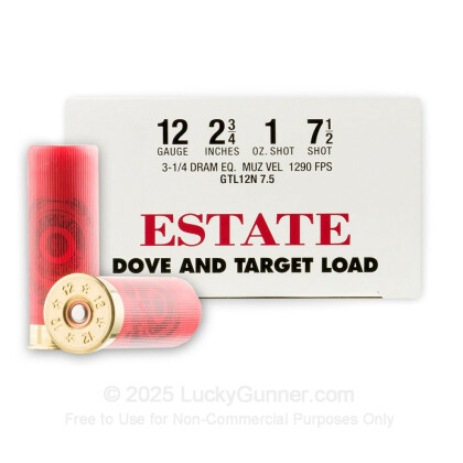 Large image of Bulk 12 Gauge Ammo - 2-3/4" Lead Shot shells - 1 oz - #7.5 - Estate - 250 Rounds