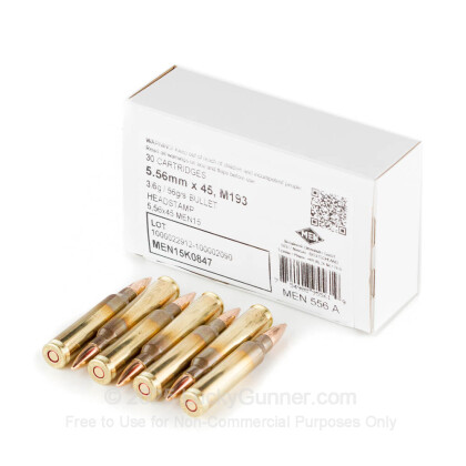 Large image of Bulk 5.56x45mm Ammo For Sale - 56 Grain FMJ Ammunition in Stock by MEN - 510 Rounds
