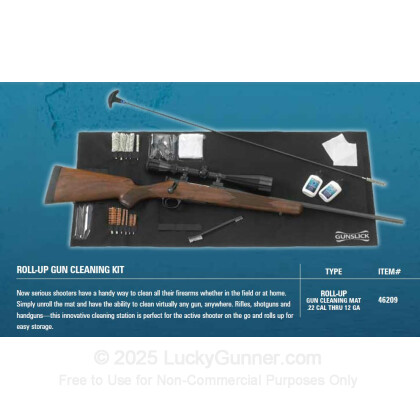 Large image of Gun Cleaning Kit - Roll Up Cleaning Mat - 26 Piece Universal Kit - Gunslick For Sale