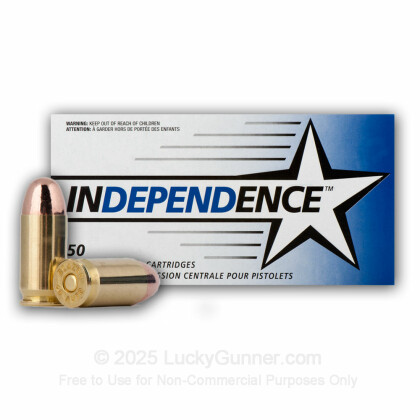 Large image of 45 Auto Ammo For Sale - 230 gr FMJ .45 ACP Ammunition In Stock by Independence - 50 Rounds