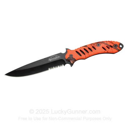 Large image of Remington Sportsman Series F.A.S.T. | Hunting Knife -  Mossy Oak Blaze Orange Handle