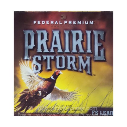 Large image of Premium 20 Gauge Ammo For Sale - 2-3/4” 1oz. #4 Shot Ammunition in Stock by Federal Prairie Storm FS Lead - 25 Rounds