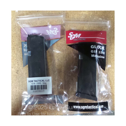 Large image of SGM Tactical 9mm Luger Glock 19 Magazine For Sale - 15 Rounds