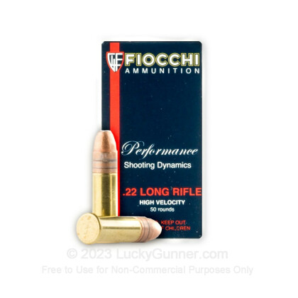 Large image of Cheap 22 LR Ammo For Sale - 38 Grain High Velocity CPHP Ammunition in Stock by Fiocchi - 50 Rounds