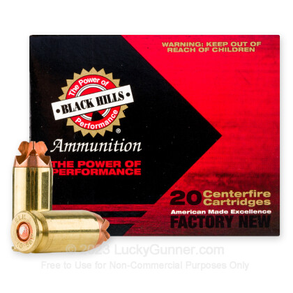 Large image of Premium 40 S&W Ammo For Sale - 115 Grain HoneyBadger Ammunition in Stock by Black Hills - 20 Rounds
