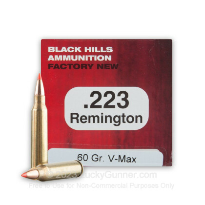 Large image of Bulk 223 Rem Ammo For Sale - 60 Grain V-MAX Ammunition in Stock by Black Hills Ammunition - 500 Rounds
