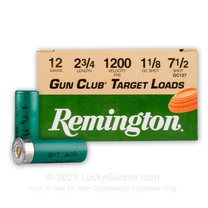 Bulk 12 ga - 2-3/4" 1-1/8 oz #7.5 Target Load - Remington Gun Club - 250  Rounds